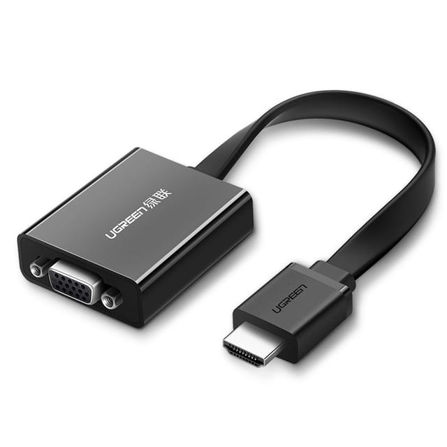 Hdmi-zu-vga-micro-usb-aux-audio-3,5-mm-miniklinken-adapter, Schwarz
