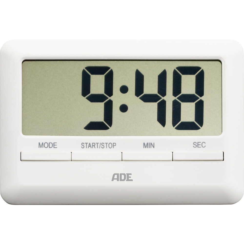 Elektronischer Timer Von Ade, Bis Zu 99 Minuten 59 Sekunden, 10 X 7 X 1 Cm, Weiß