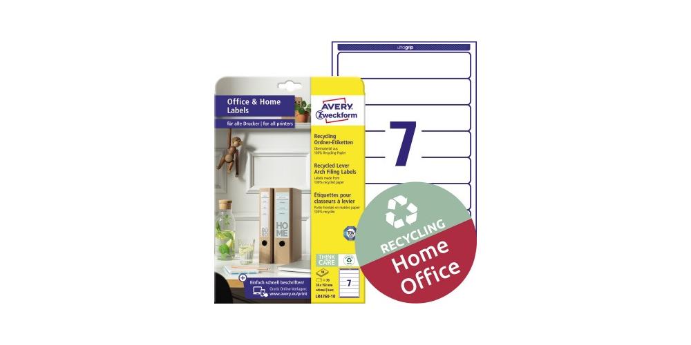 Avery Zweckform Ordnerrückenetikett Avery Zweckform Recycling Schmal/kurz 38 X 192 Mm (b X H) Selbstklebend Ohnegriffloch Naturweiß 70 Etik./pack.