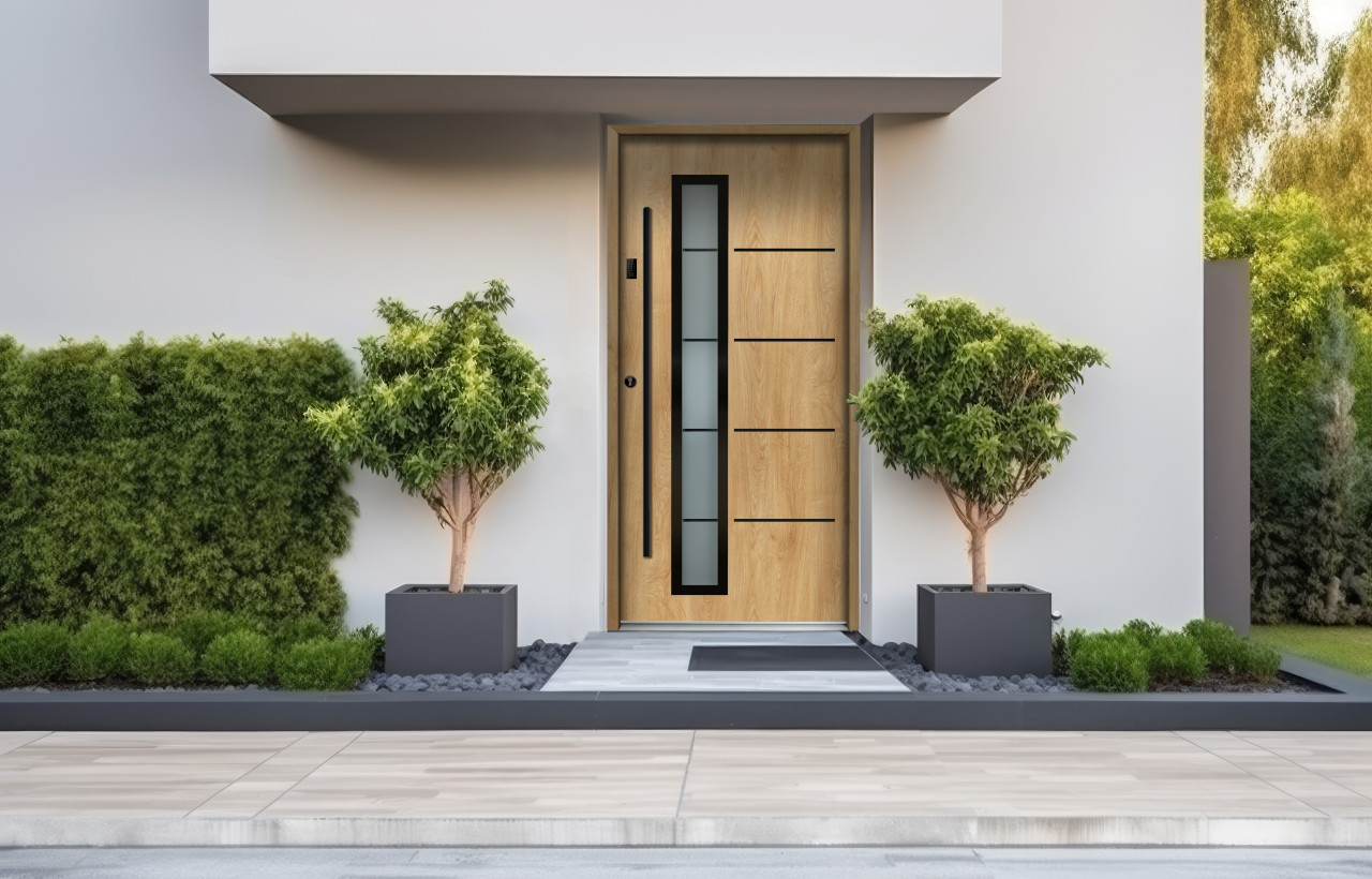 Splendoor Haustür Passivedoor Premium B06 Eiche BlackDesign DIN links 98 x 208 cm mit Tastatur & Fingerscan Bild 4