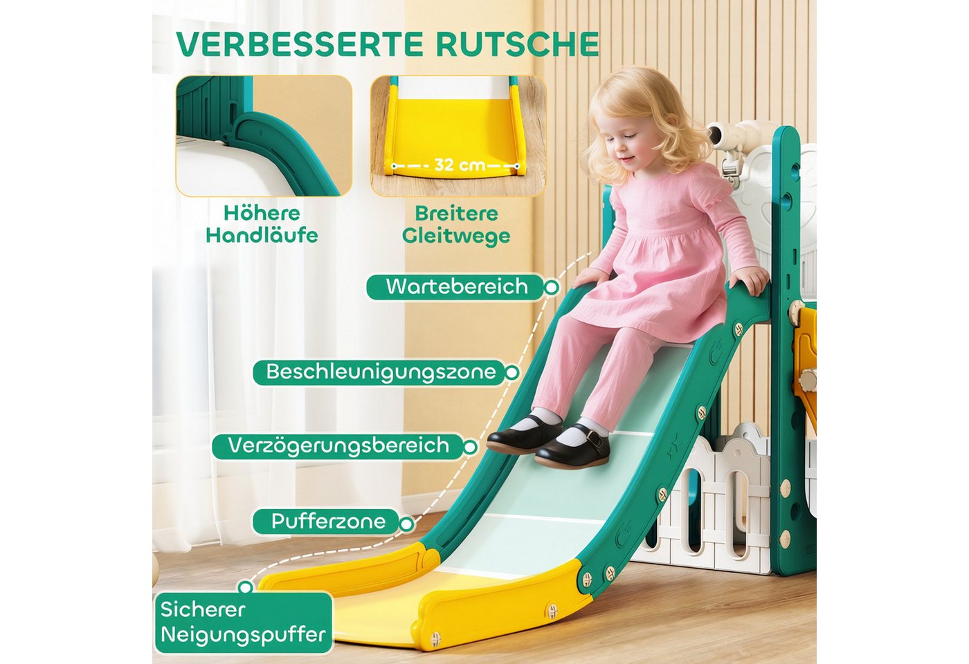 AIYAPLAY Kinderrutsche Kunststoff 178L x 70B x 86H cm Bild 4