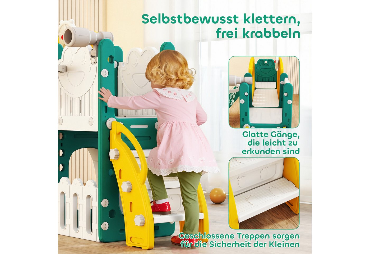 AIYAPLAY Kinderrutsche Kunststoff 176L x 150B x 94H cm