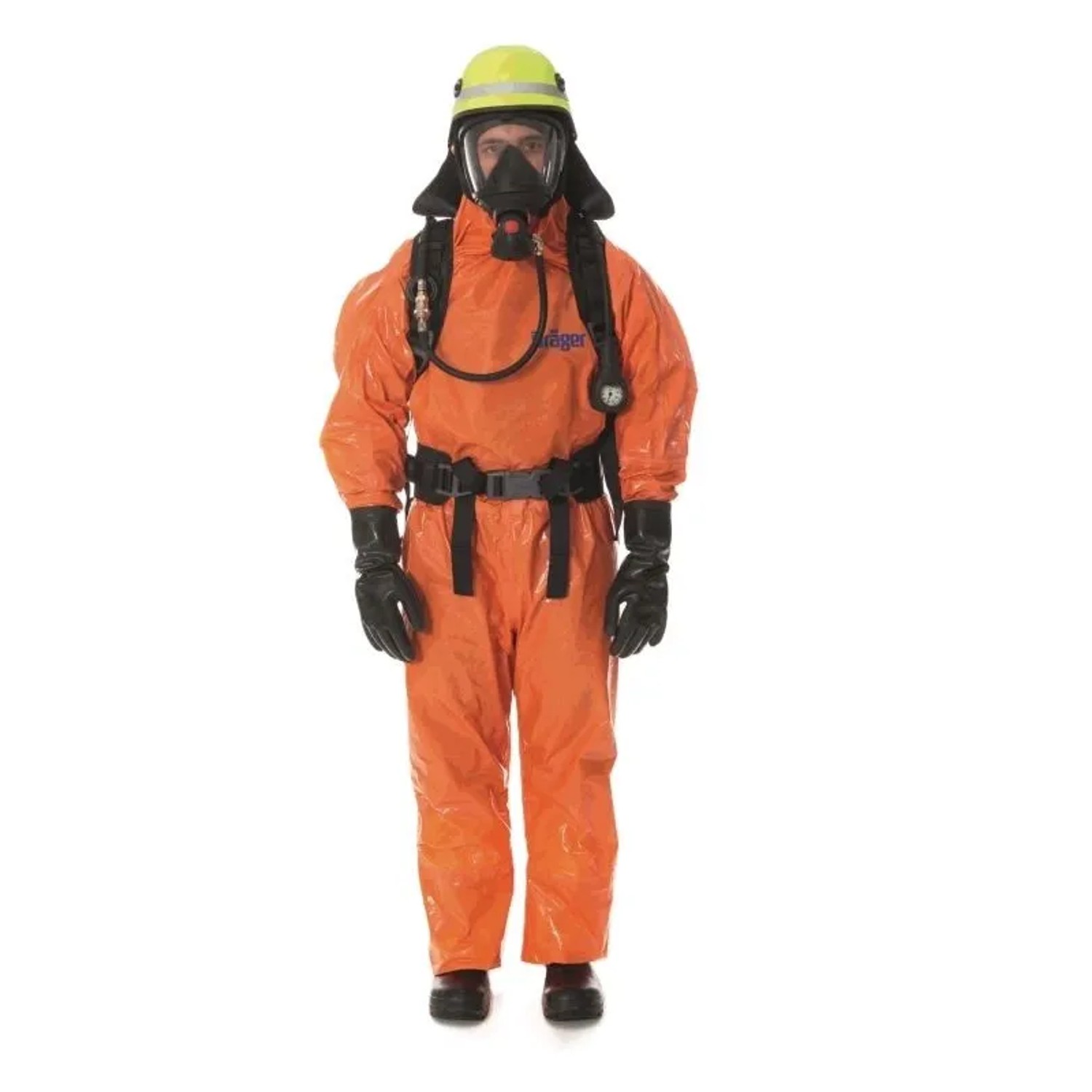 Dräger Chemikalienschutzanzug Overall Schutzkleidung Spc 4800 Clf für Chemiearbeiten und Dekontamination Orange Größe L Orange