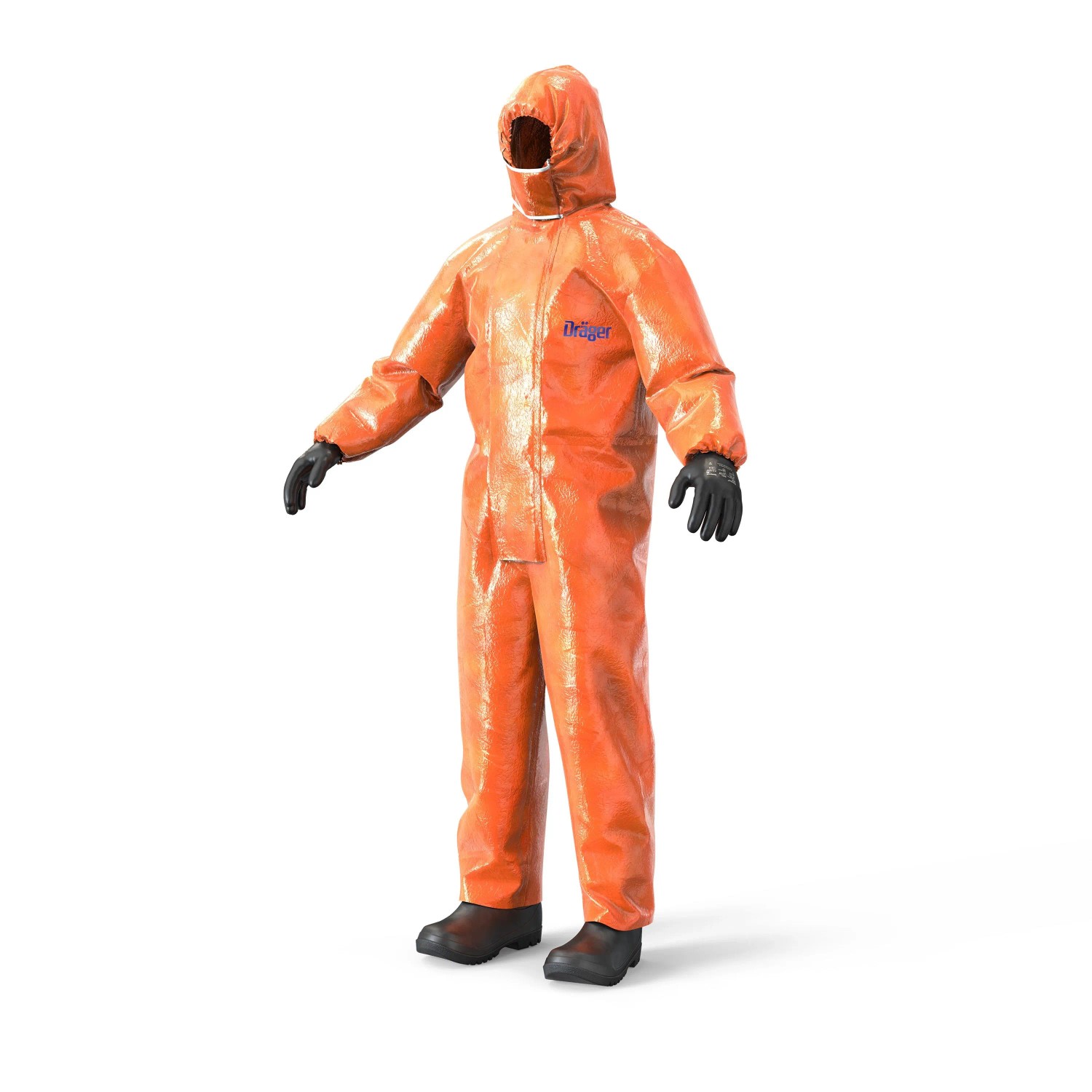 Dräger Schutzanzug Overall 4400 Clf Spc für Laborarbeiten Chemikalien U. Flüssigkeiten Orange