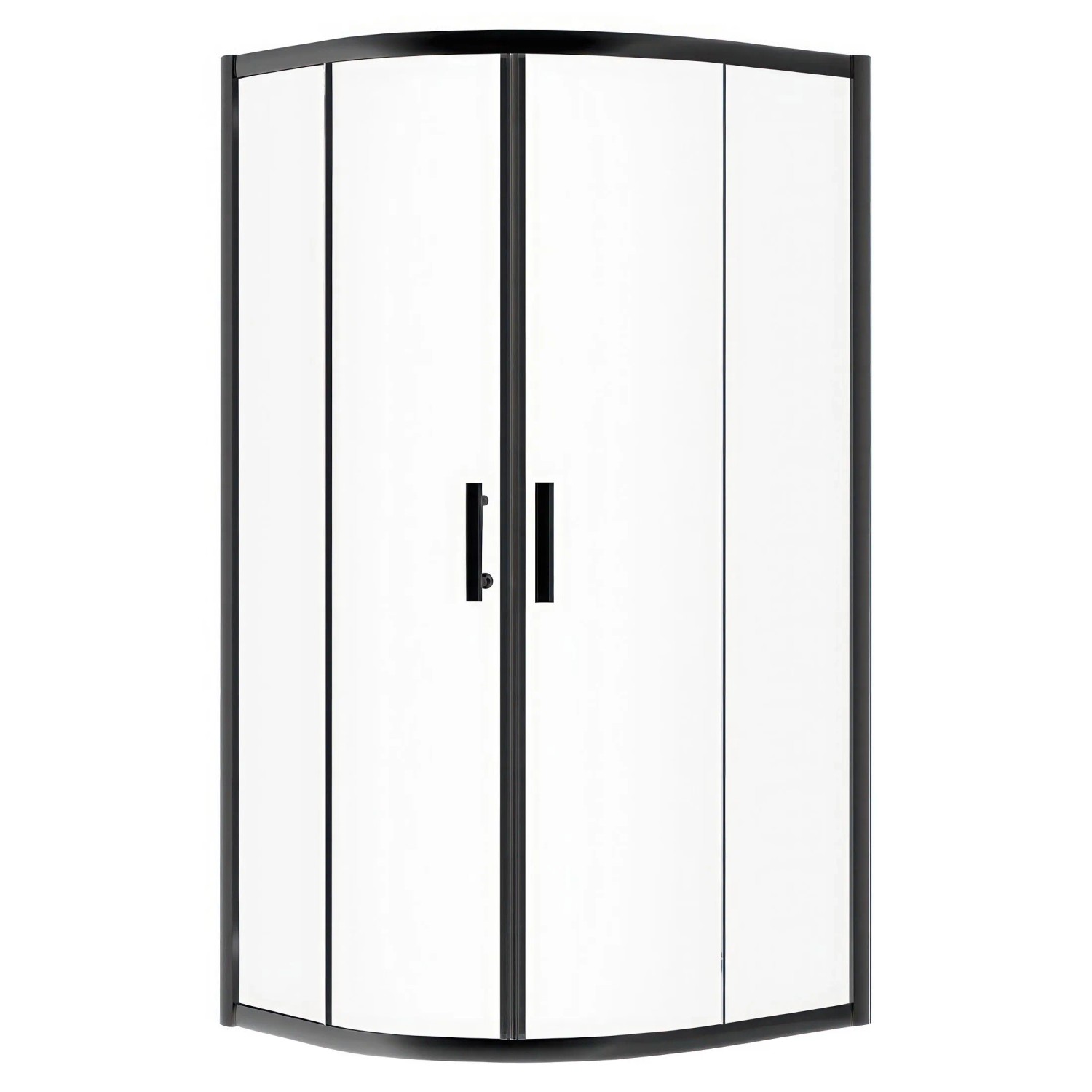KOLMAN Duschkabine Viertelkreis 90 x 90 x 190 Cm 6 Mm Sicherheitsglas Rahmen Schwarz Transparent
