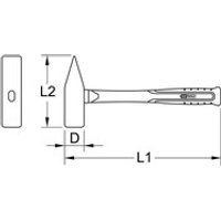 KS Tools BRONZEplus Schlosserhammer 500 g, mit Fiberglasstiel Bild 2
