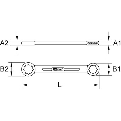 KS Tools BRONZEplus Doppel-Ringschlüssel gerade 22x24 mm