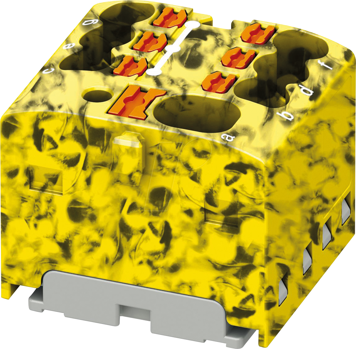 PHOE 1047477 - Verteilerblock PTFIX, 4/6x1,5, gelb-schwarz