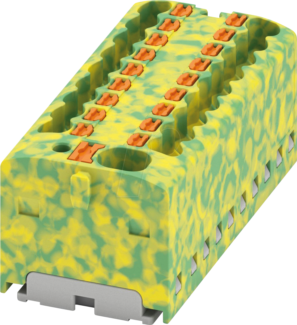 PHOE 1765183 - Verteilerblock PTFIX, 4/18x1,5, grün-gelb