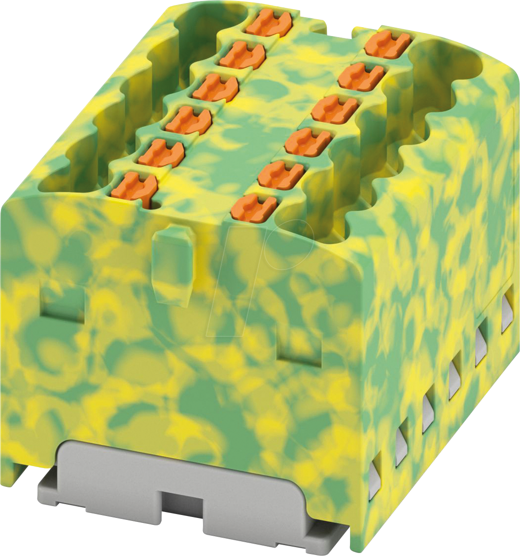 PHOE 1765184 - Verteilerblock PTFIX, 12x1,5, grün-gelb