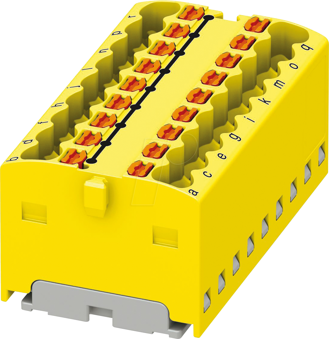 PHOE 3002770 - Verteilerblock PTFIX, 18x1,5, gelb