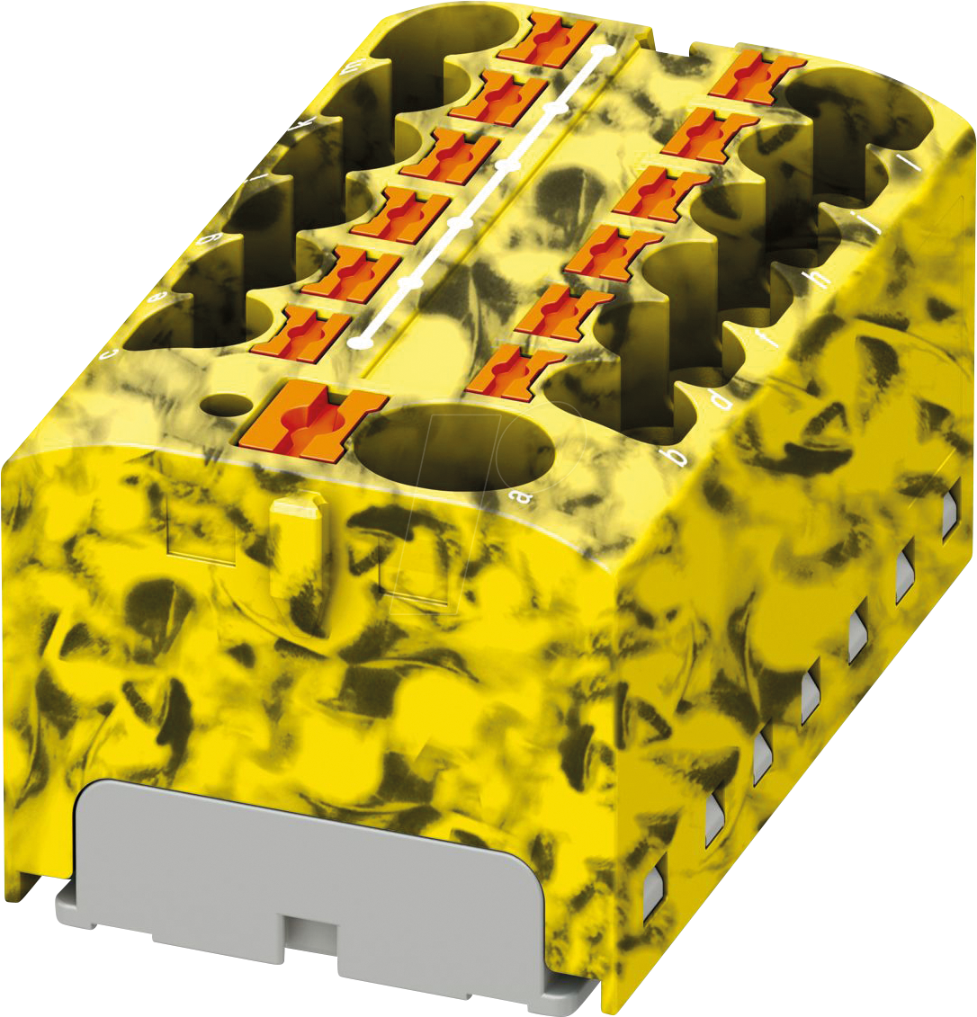 PHOE 3273898 - Verteilerblock PTFIX, 10/12x4, gelb-schwarz