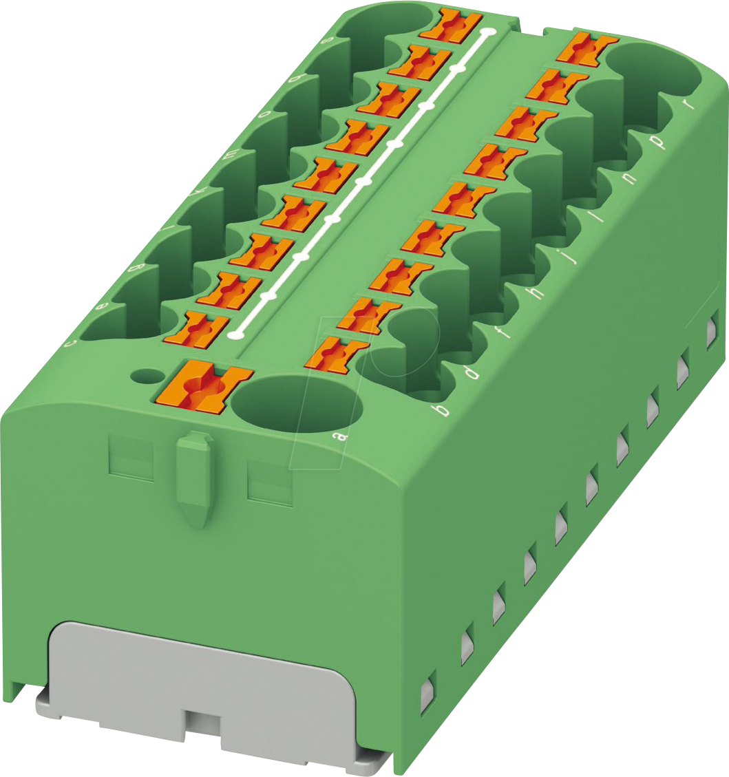 PHOE 3273908 - Verteilerblock PTFIX, 10/18x4, grün