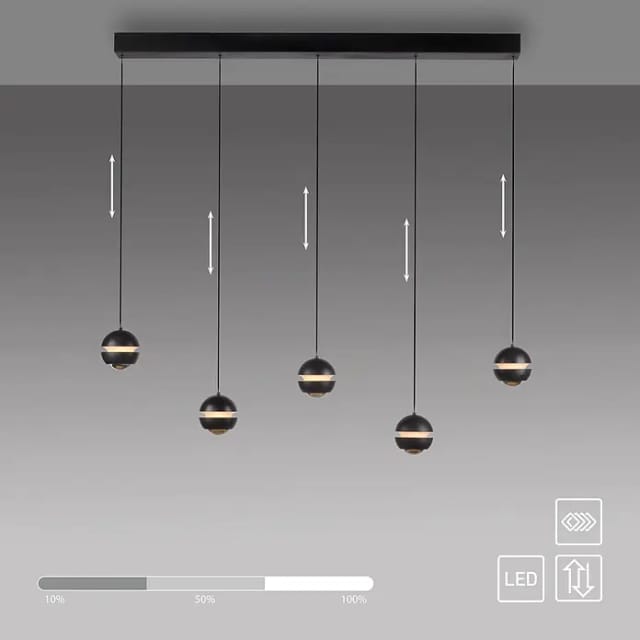 Schöner Wohnen Lini LED Pendelleuchte, 5-flg. schwarz