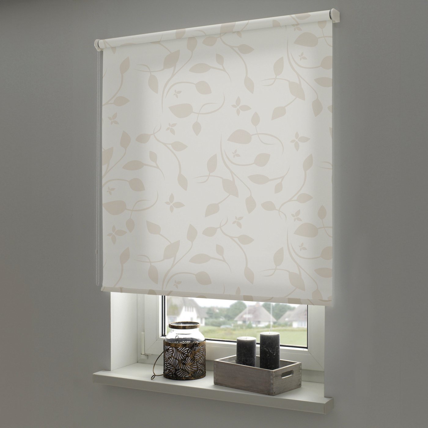 Seitenzugrollo Seitenzugrollo Design Ranke, Liedeco, transparent, freihängend, verschraubt, Lichtdurchlässig mit Sichschutz, flexibel montierbar