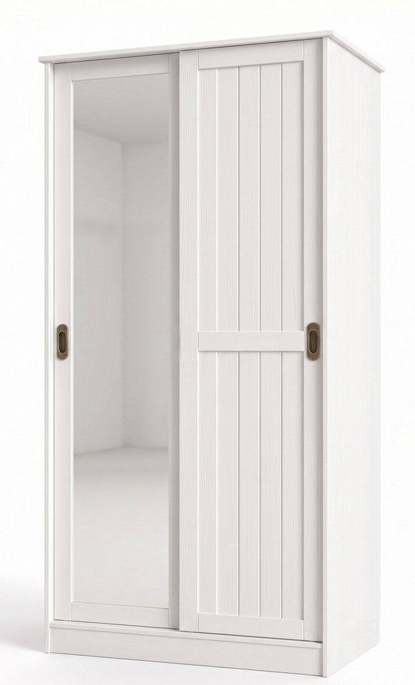 OTTO home Garderobenschrank Malmö Mehrzweckschrank mit Schiebetüren und Spiegel (B/T/H: 93/37/184 cm) aus massiver FSC®-zertifizierter Kiefer, B/T/H 93/37/187 cm Bild 2