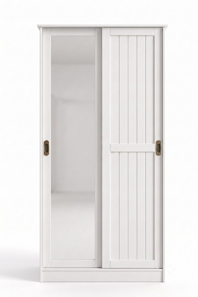 OTTO home Garderobenschrank Malmö Mehrzweckschrank mit Schiebetüren und Spiegel (B/T/H: 93/37/184 cm) aus massiver FSC®-zertifizierter Kiefer, B/T/H 93/37/187 cm Bild 3