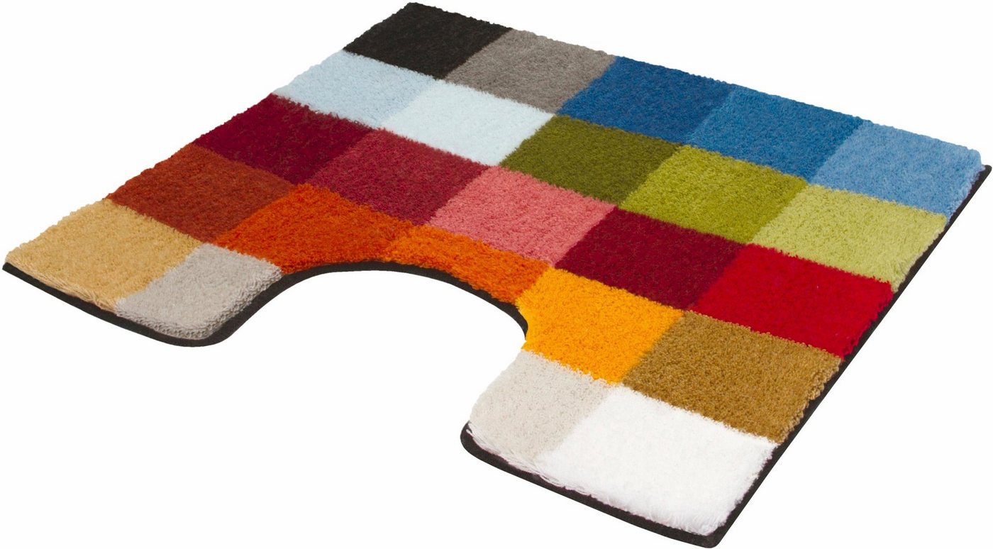 Kleine Wolke Badematte Cubetto, Badvorleger, Badezimmer Teppich, Höhe 25 mm, rutschhemmend beschichtet, fußbodenheizungsgeeignet, Kunstfaser, quadratisch, Badteppich, modernes Karo Muster, rechteckig & rund erhältlich Bild 2