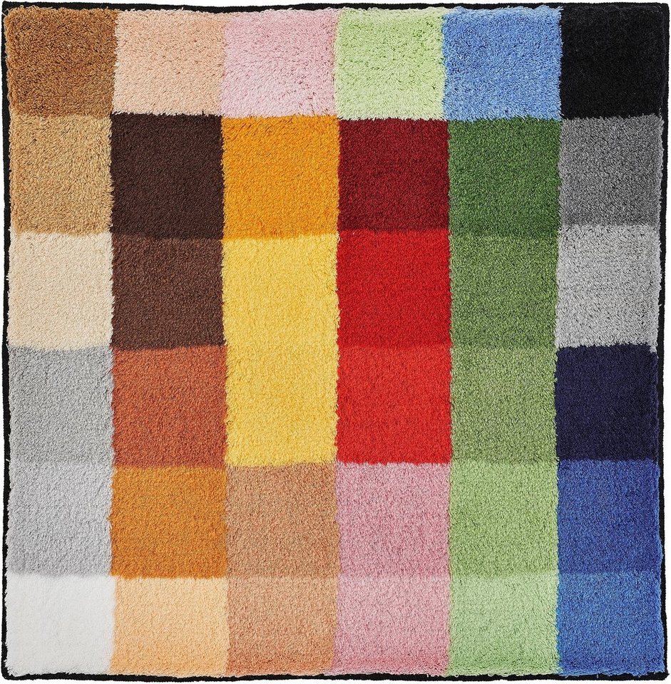Kleine Wolke Badematte Cubetto, Badvorleger, Badezimmer Teppich, Höhe 25 mm, rutschhemmend beschichtet, fußbodenheizungsgeeignet, Kunstfaser, quadratisch, Badteppich, modernes Karo Muster, rechteckig & rund erhältlich Bild 3