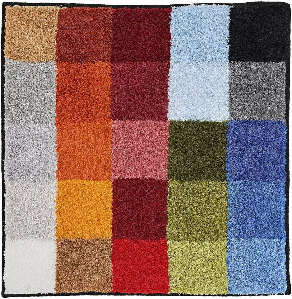 Kleine Wolke Badematte Cubetto, Badvorleger, Badezimmer Teppich, Höhe 25 mm, rutschhemmend beschichtet, fußbodenheizungsgeeignet, Kunstfaser, quadratisch, Badteppich, modernes Karo Muster, rechteckig & rund erhältlich Bild 4