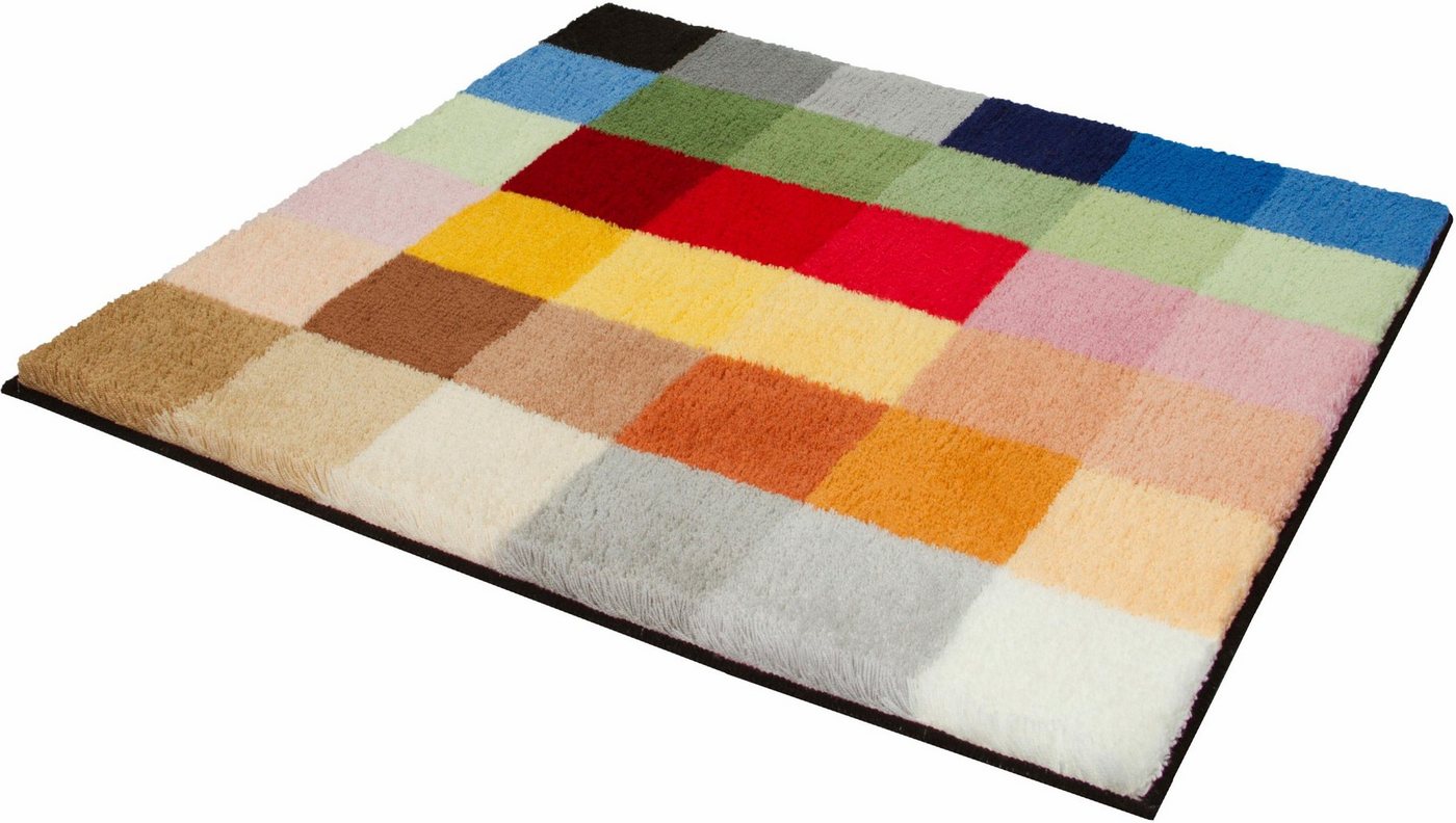 Kleine Wolke Badematte Cubetto, Badvorleger, Badezimmer Teppich, Höhe 25 mm, rutschhemmend beschichtet, fußbodenheizungsgeeignet, Kunstfaser, quadratisch, Badteppich, modernes Karo Muster, rechteckig & rund erhältlich Bild 5