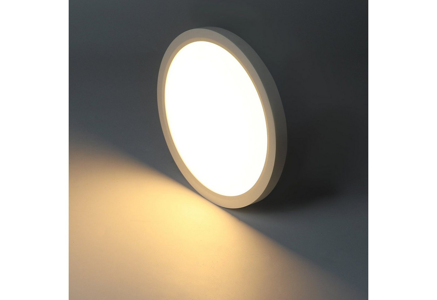 ZMH LED Deckenleuchte Wohnzimmer Modern Schwarz/Weiß Deckenlampe Rund Flur Büro, Spritzwassergeschützt, LED fest integriert, 4000k Bild 2