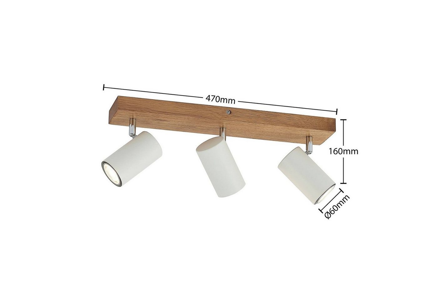 Lindby Deckenstrahler Maniva, Holz IP20, 3 x 8 W LED Bild 5