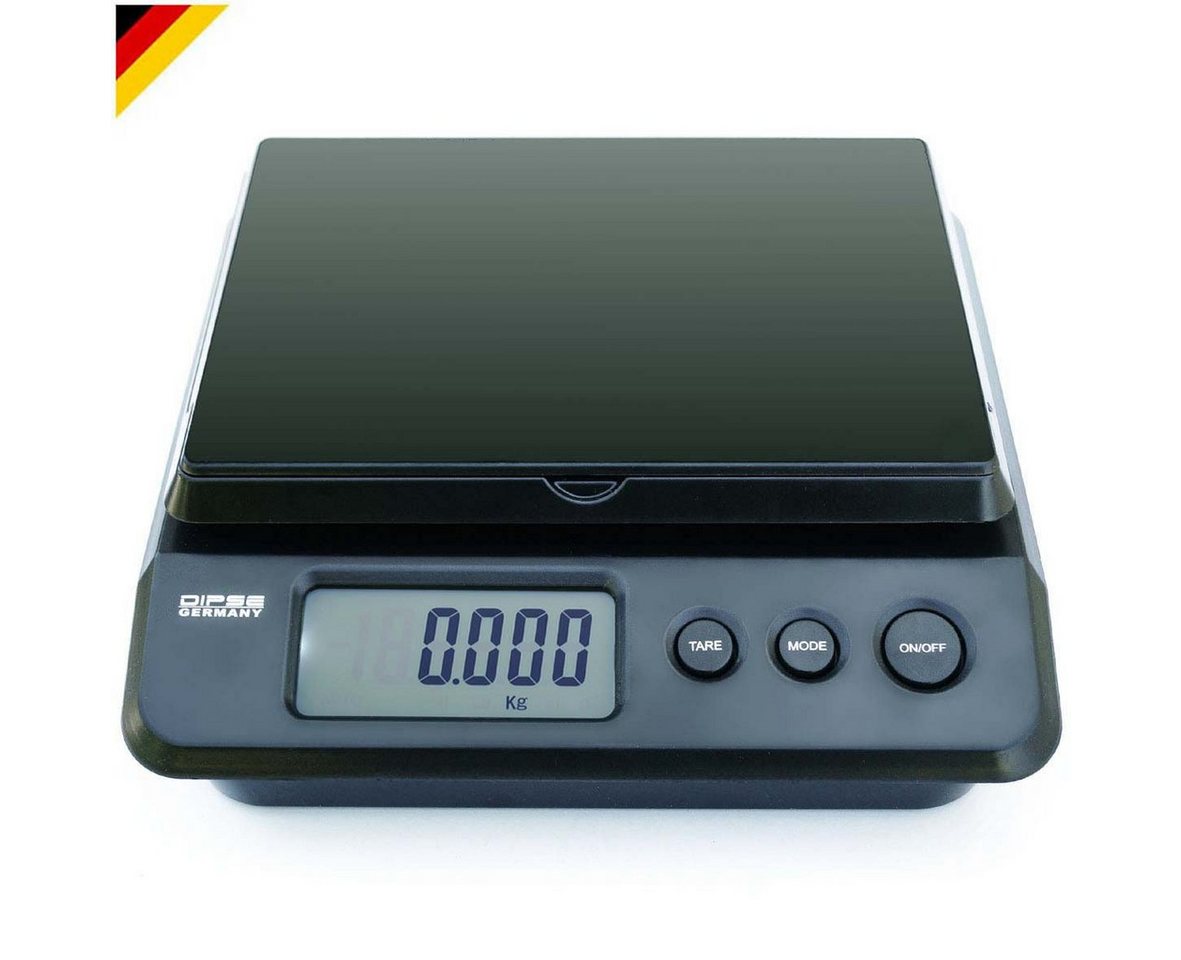 Dipse Feinwaage Parcel 10 - Paketwaage Briefwaage mit 0,5g Teilung u. 10kg Kapazität