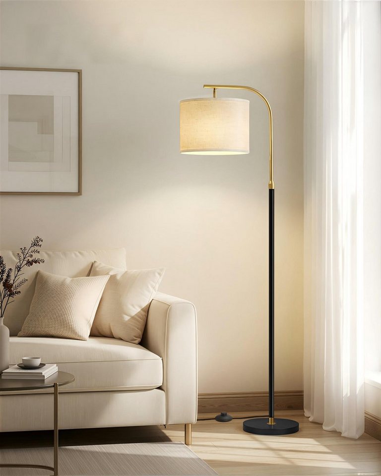 VASAGLE Stehlampe Stehleuchte, Bogenlampe, höhenverstellbare Leselampe, mit Fußtaster, mit 3 Lichtfarben, 150-175 cm hoch, modern, Lampenschirm aus Stoff, E27 Fassung Bild 5