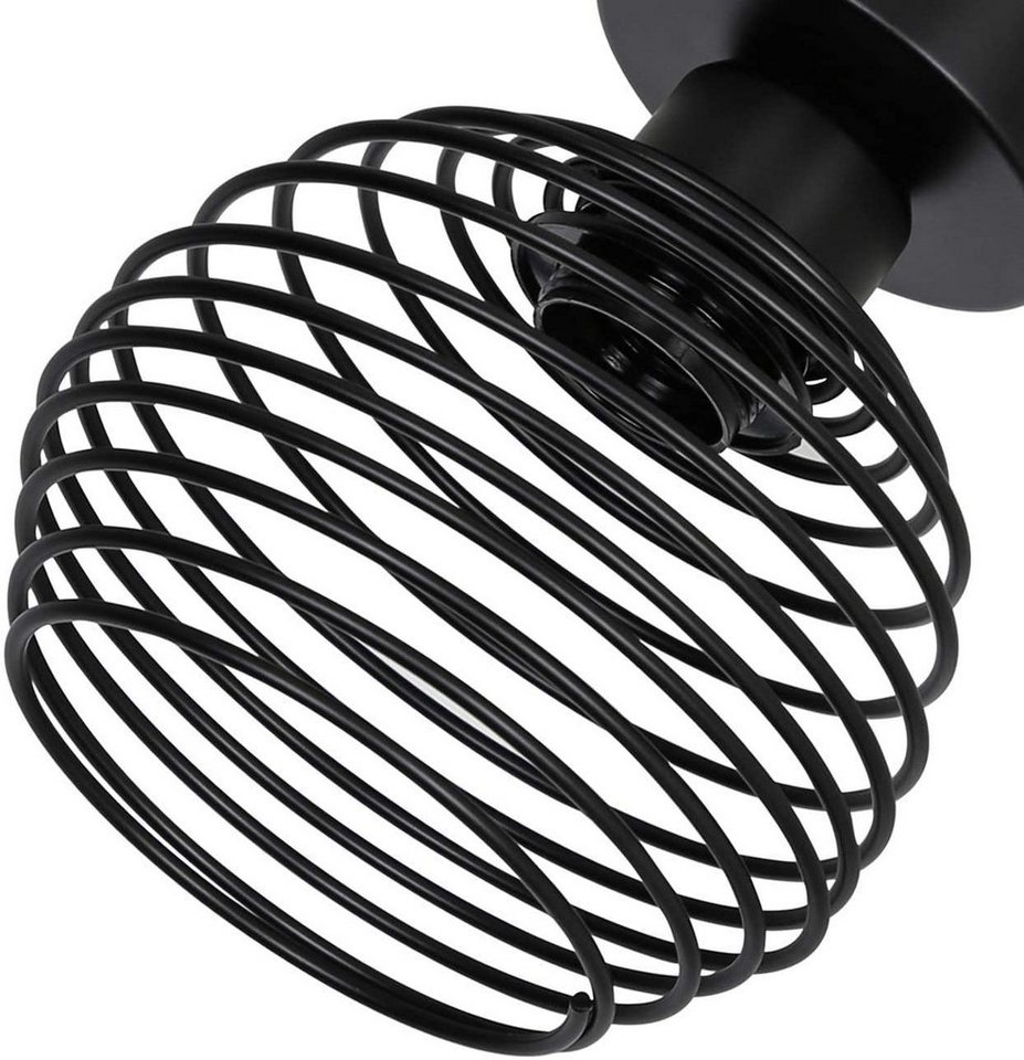 ZMH Deckenleuchte Retro Schwarz E27 1-flammig Lampen Ohne Leuchtmittel Wohnzimmer, LED wechselbar, Hochwertige Material Bild 2