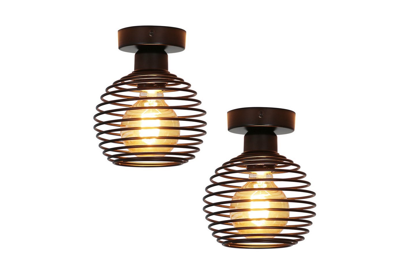 ZMH Deckenleuchte Retro Schwarz E27 1-flammig Lampen Ohne Leuchtmittel Wohnzimmer, LED wechselbar, Hochwertige Material Bild 5