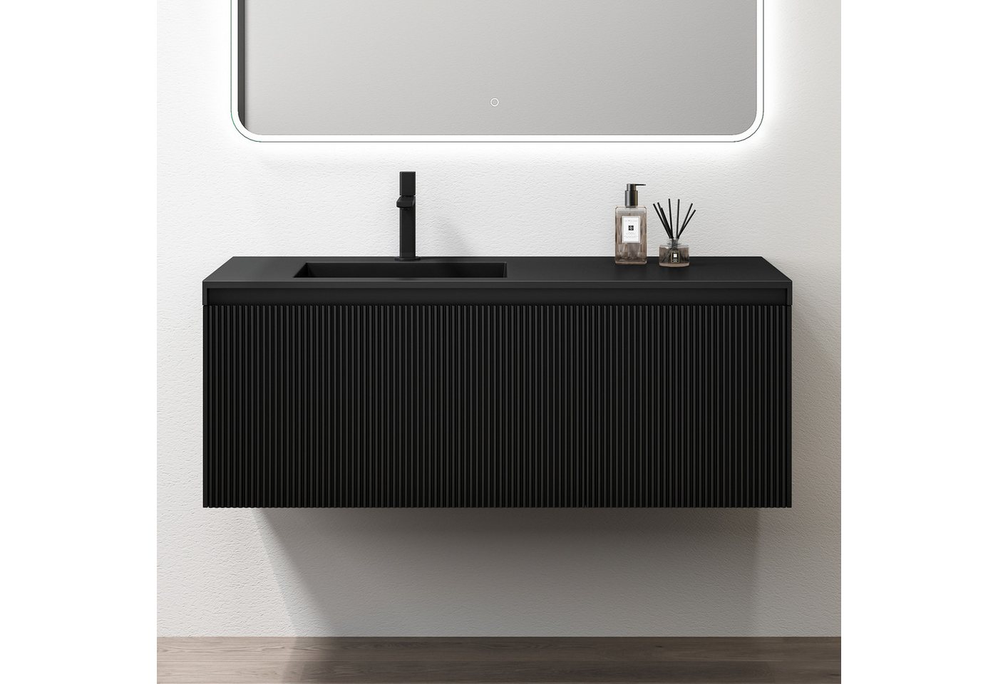 doporro Badmöbel-Set Waschtisch mit unterschrank Badmöbel 120x50x46cm große Schublade Santa, mit hochwertigen lackierten E1 MDF-Platten Bild 3