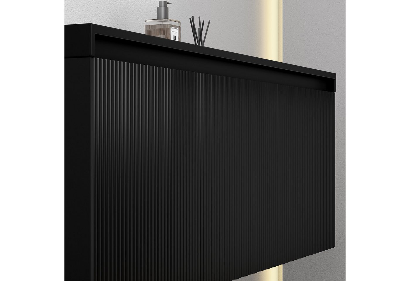 doporro Badmöbel-Set Waschtisch mit unterschrank Badmöbel 120x50x46cm große Schublade Santa, mit hochwertigen lackierten E1 MDF-Platten Bild 5