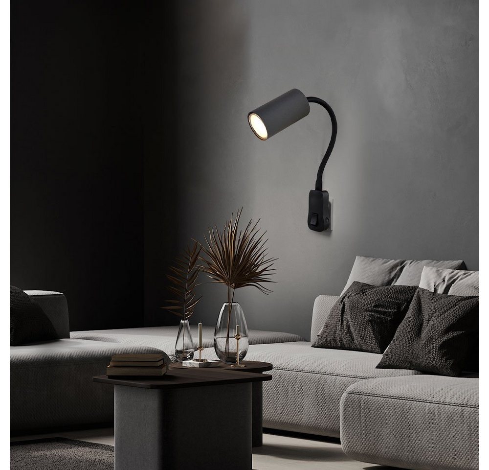 GLOBO LIGHTING Wandleuchte, Leuchtmittel nicht inklusive, Steckerleuchte GU10 Steckdosenlampe mit Schalter Küche Bild 2