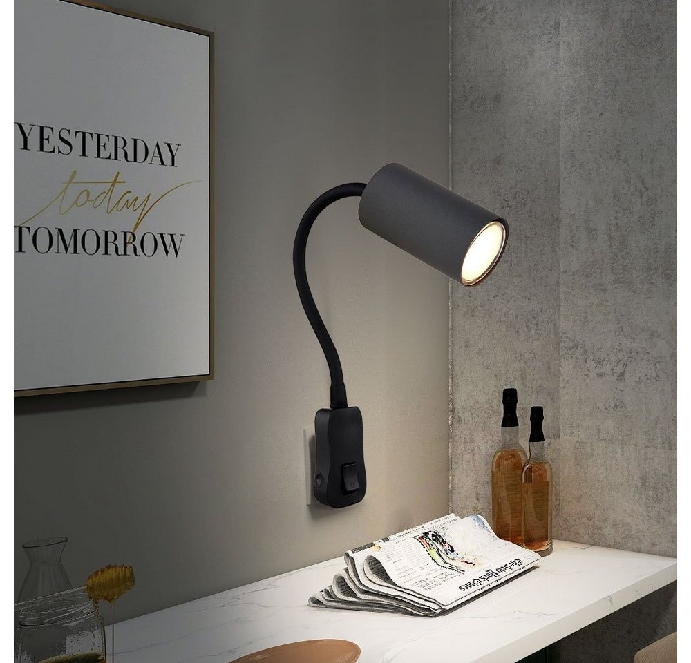 GLOBO LIGHTING Wandleuchte, Leuchtmittel nicht inklusive, Steckerleuchte GU10 Steckdosenlampe mit Schalter Küche Bild 4