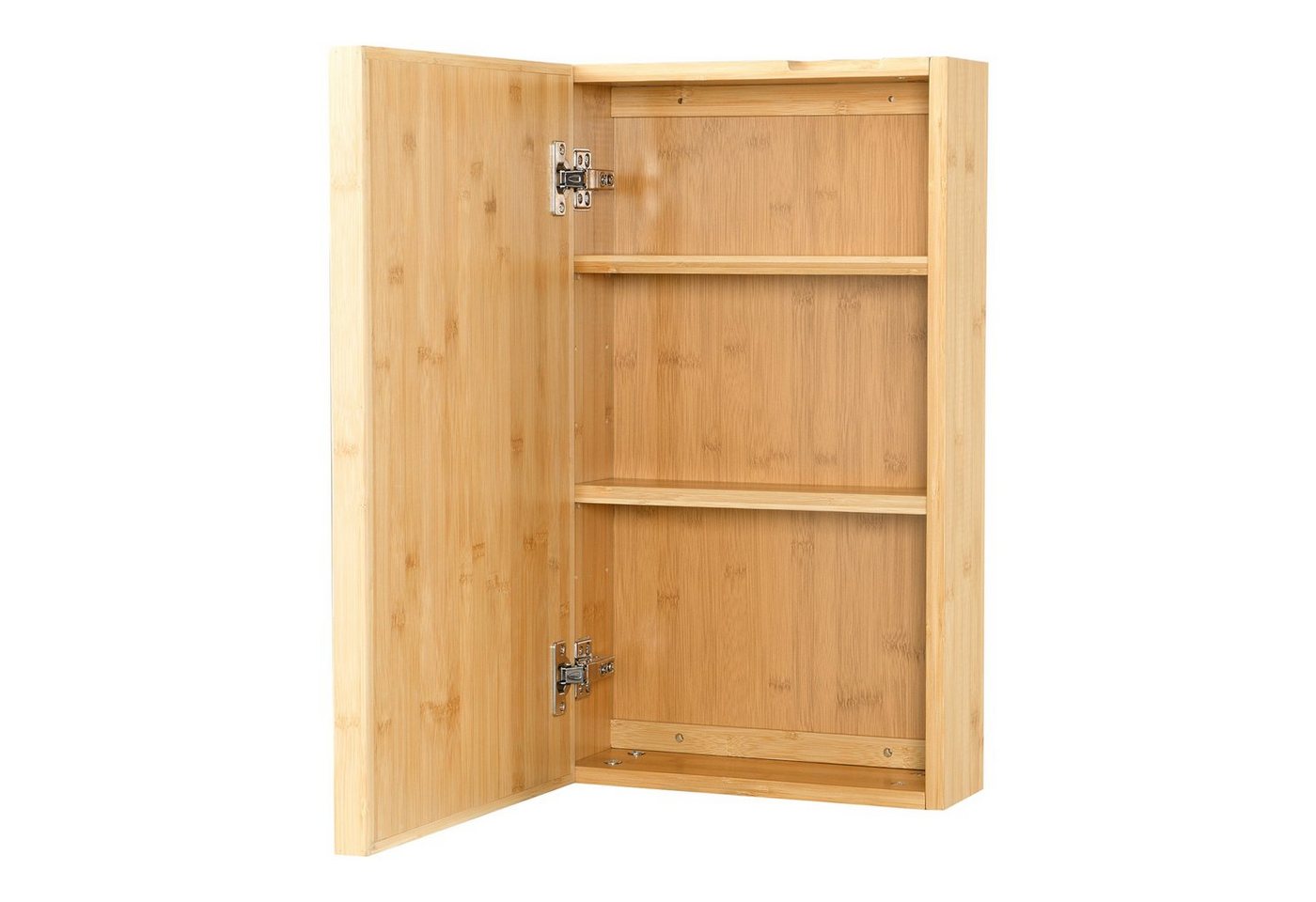 en.casa Spiegelschrank Ikorfat Badezimmer Schrank Bambus 60,5 x 35 x 14 cm Natur Bild 3