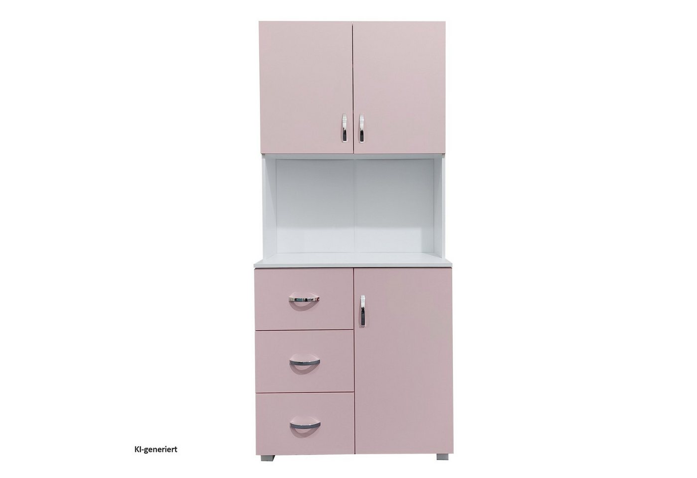 HTI-Living Küchenbuffet Küchenschrank Blanca Rosa Weiß (1 Stück, 1-St., 1 Schrank) Küchenbuffet 6 Regalfächer 3 Schubladen