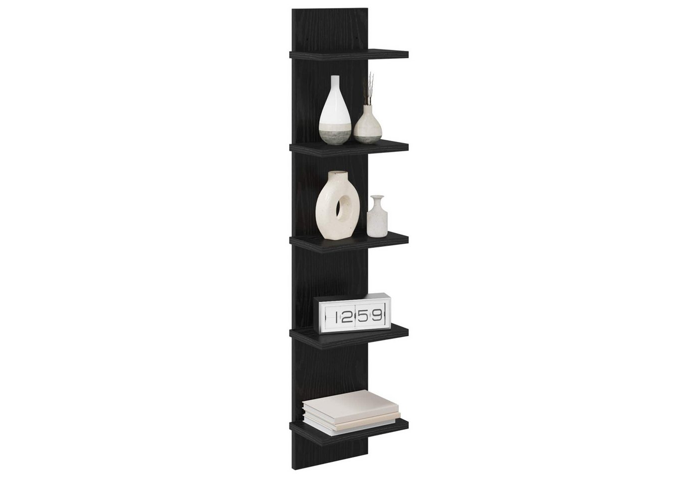 vidaXL Regal Wandregal Schwarze Eiche 22 x 15 x 100 cm Holzwerkstoff, 1-tlg. Bild 3