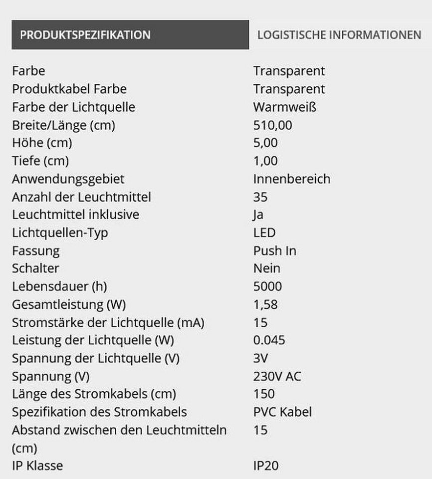 STAR TRADING LED-Lichterkette 422-12-1 LED Mini-Lichterkette 35er ww/transparent Bild 2
