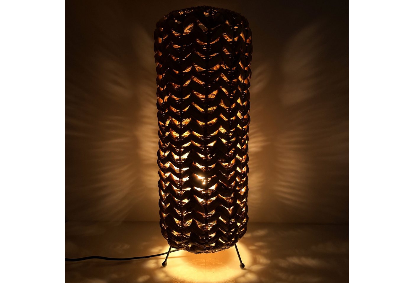 Online-Fuchs Stehlampe aus Wasserhyazinthe für Wohnzimmer - Dekoleuchte, Tischlampe, E27-Fassung, angenehm warmes Licht, dekorative Lampe für eine stimmungsvolle Beleuchtung Bild 2