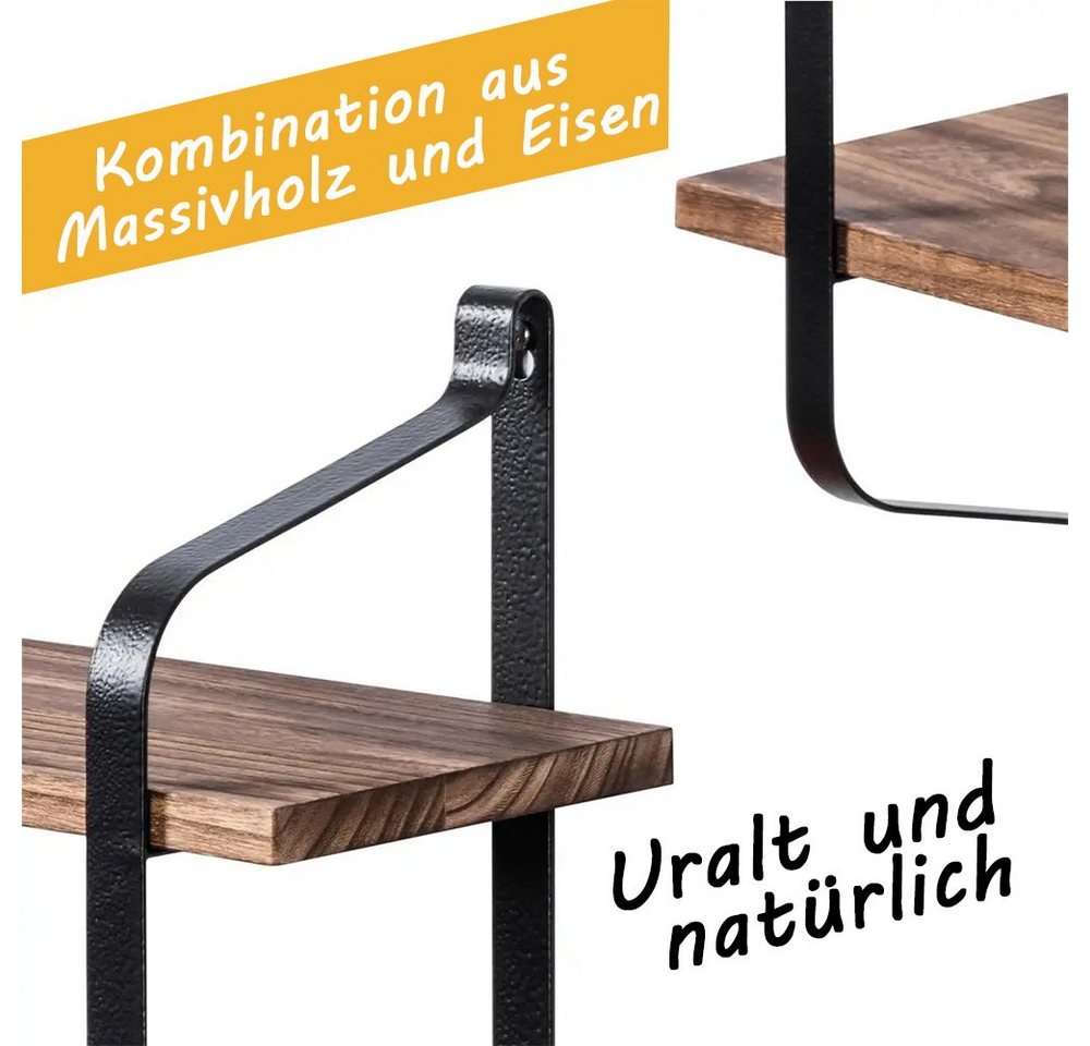 YMQHBS Wandregal Hängeregal mit 2 Regalböden