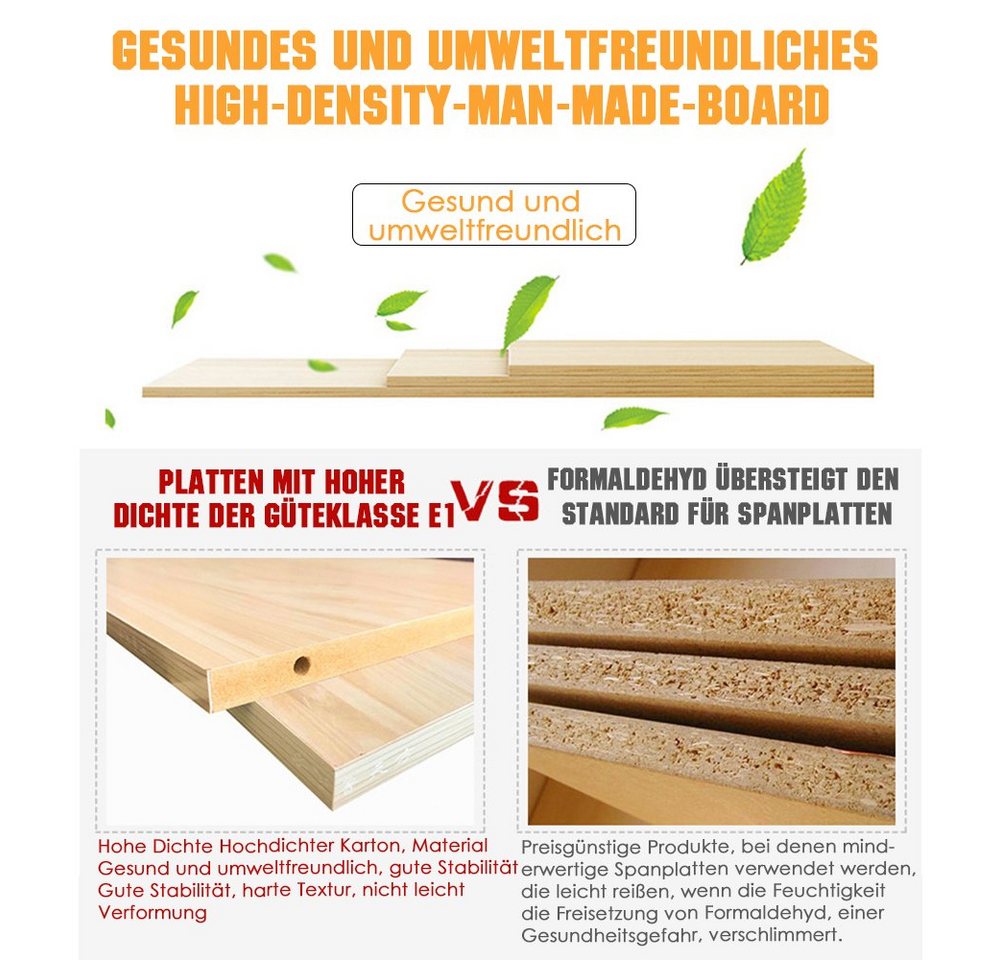 YMQHBS Wandregal Hängeregal mit 2 Regalböden Bild 2