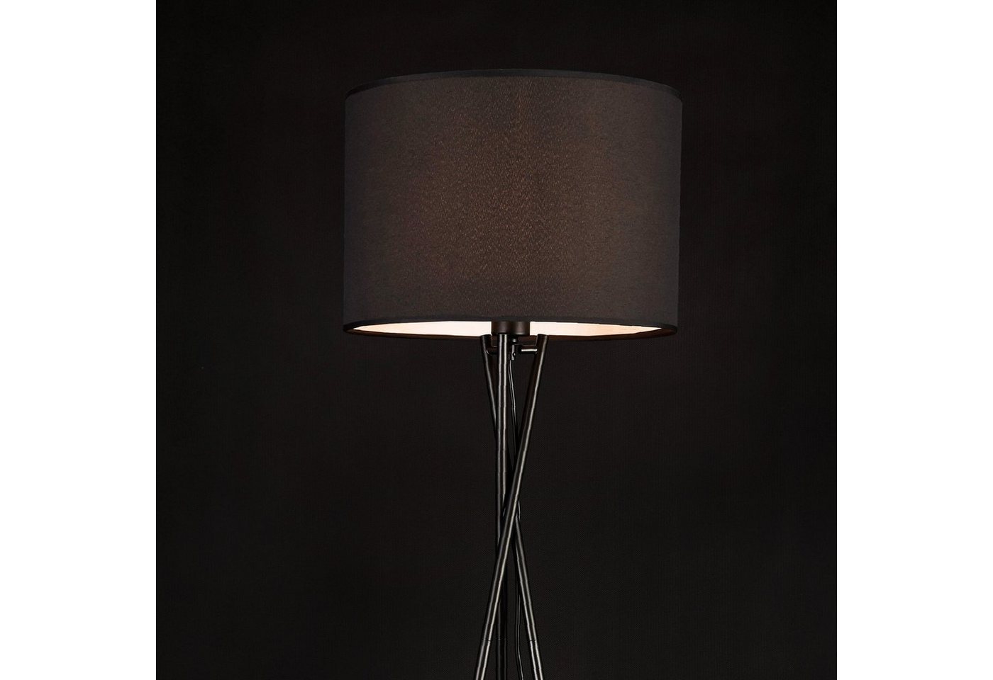 lux.pro Stehlampe, ohne Leuchtmittel, »Grenoble« Stehleuchte 154cm Dreifuß Schwarz Bild 2