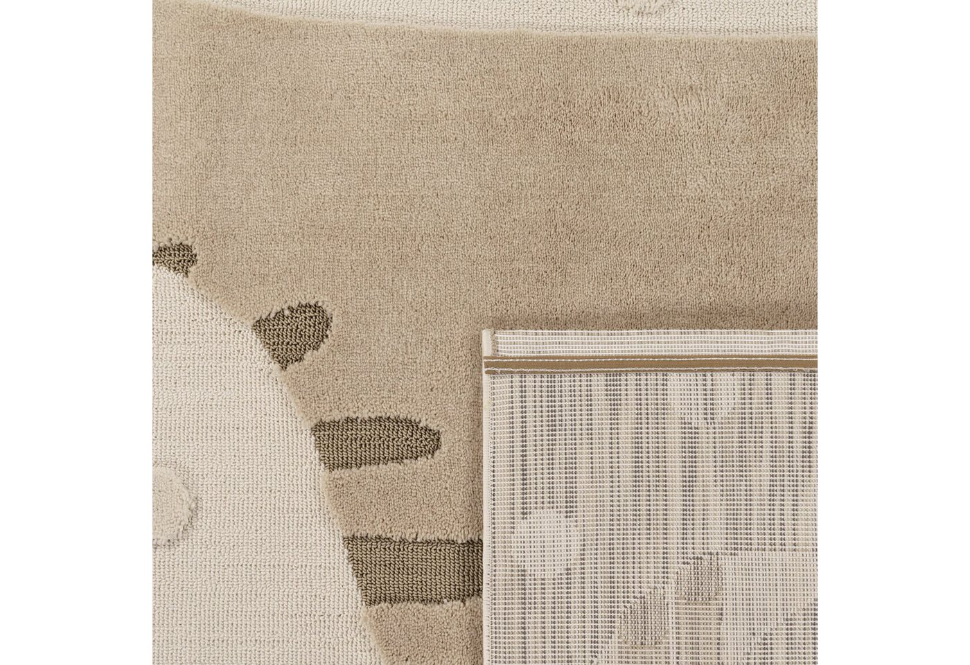 KADIMA DESIGN Kinderteppich kleiner Dinosaurier Kinderzimmer schmutzabweisend Teppich Kinder, Läufer, Höhe: 21 mm, Florhöhe: 17 mm, 100% Polyester, Läufer, 80x150cm, Beige Bild 2