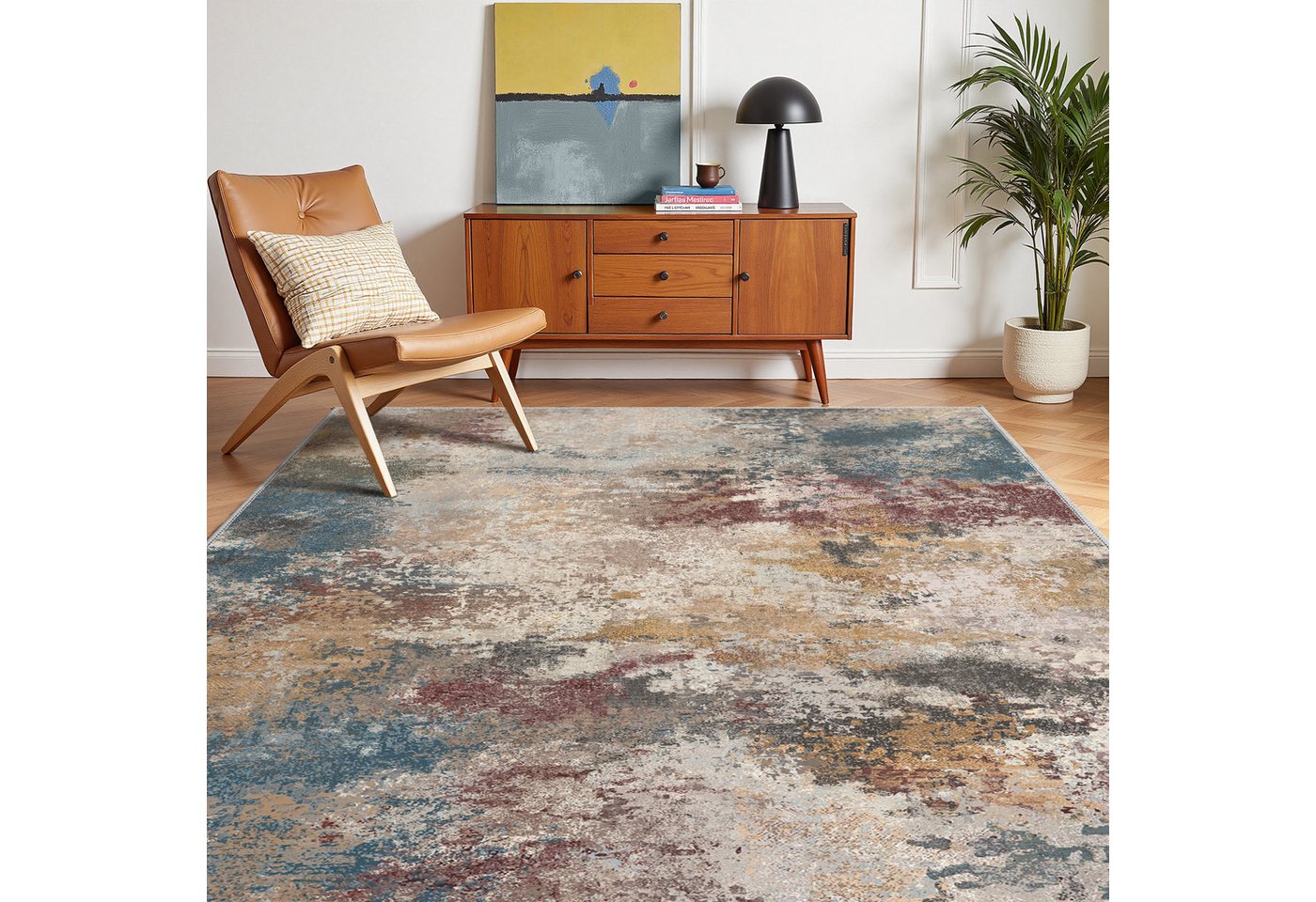 GENIMO Teppich Wohnzimmer Teppich, Boho Vintage, waschbar, rutschfest, rechteckig, 80X150cm, mehrfarbig Bild 2