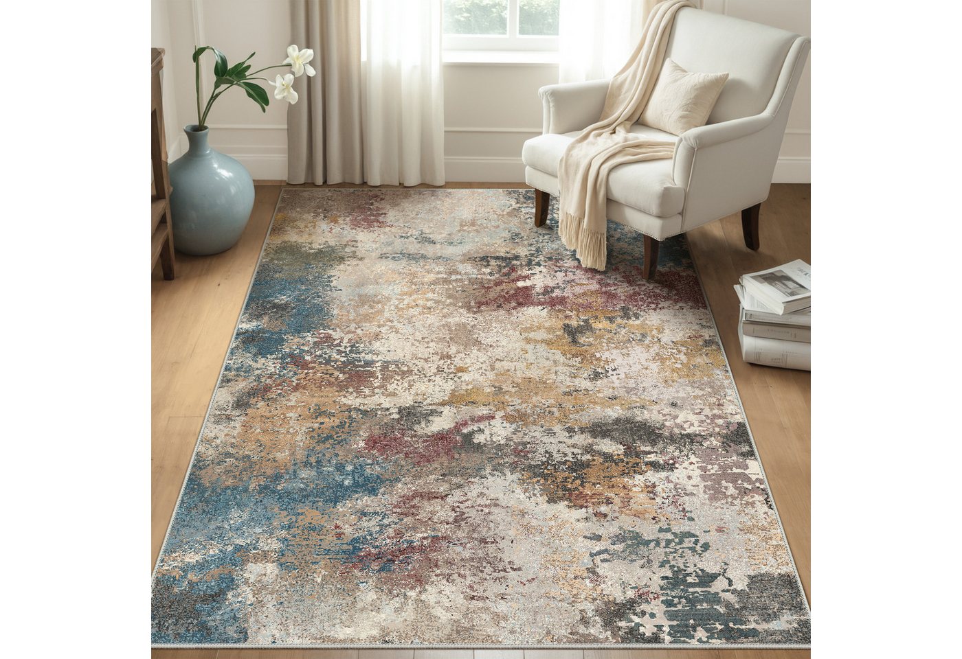 GENIMO Teppich Wohnzimmer Teppich, Boho Vintage, waschbar, rutschfest, rechteckig, 80X150cm, mehrfarbig Bild 4
