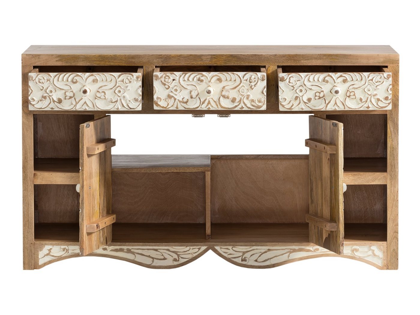 massivum Waschtisch Delhi 130cm aus Echtholz Badezimmer Schrank massiv (1-St) Bild 5