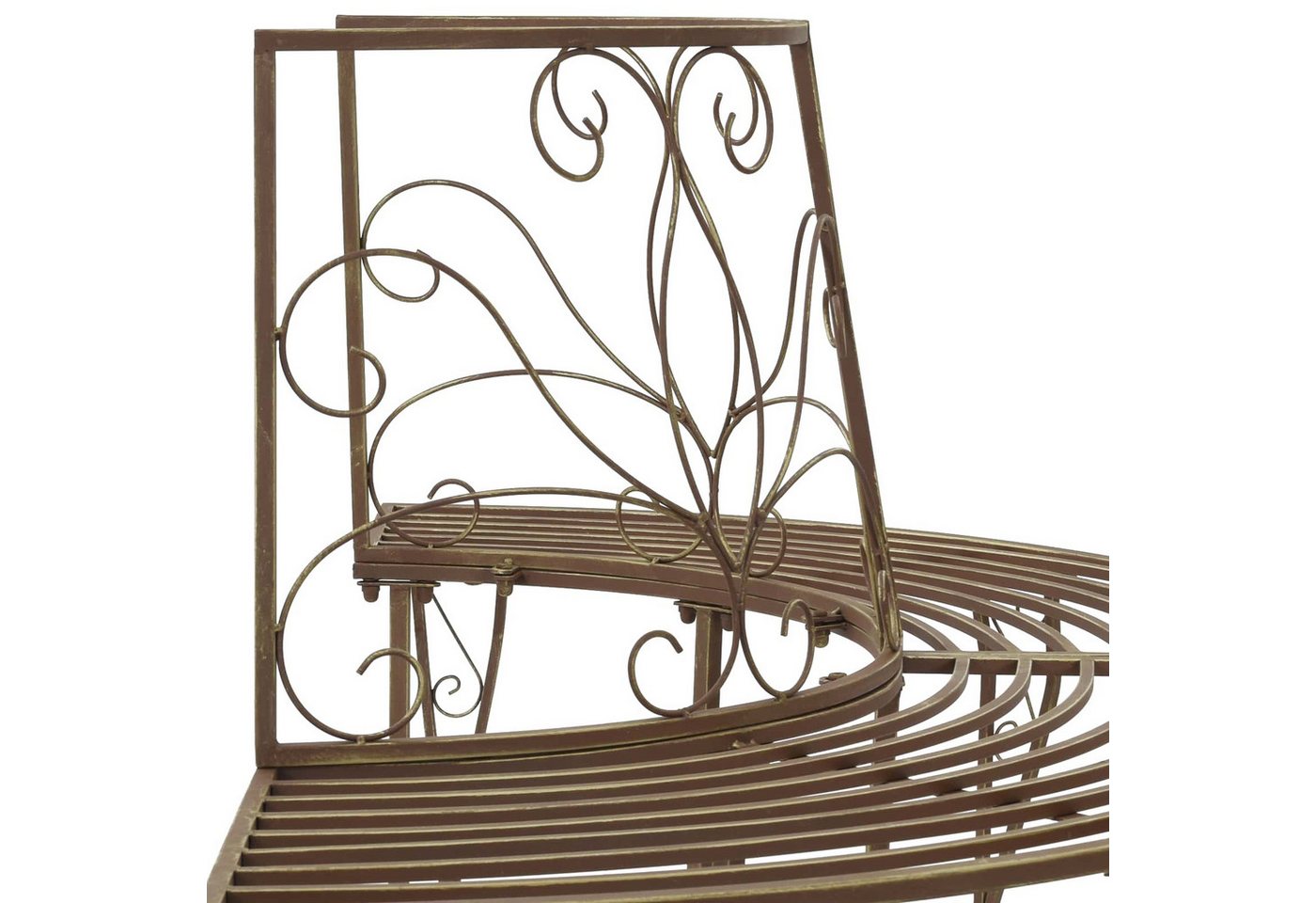 vidaXL Gartenbank Baumbank 4-Sitzanzahl 160 x 80 x 89 cm Stahl Antikbraun (1-St) Bild 2