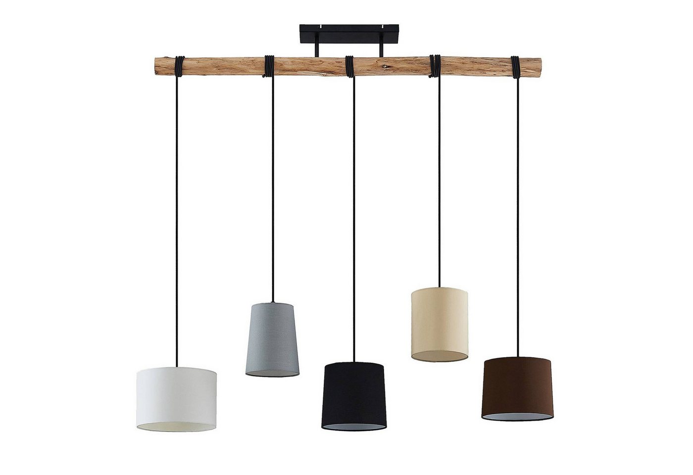Lindby Hängeleuchte Amilia, Holz IP20, 5 x 60 W Bild 4
