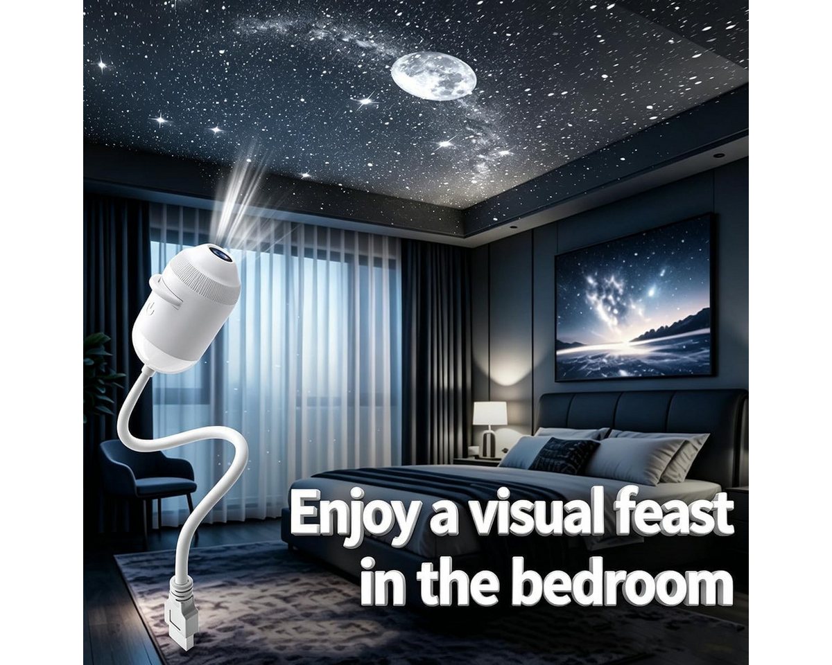 FELIXLEO LED-Sternenhimmel 5D Hologramm Sternprojektor USB Galaxie Mond Nachtlicht 3 Filme Bild 2